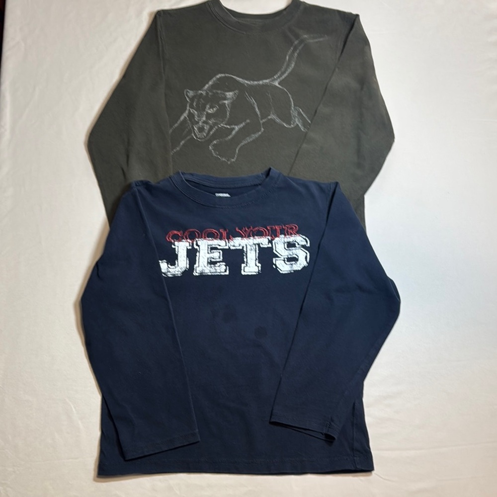Gymboree Boy’s Graphic Long Sleeve Shirts Set of 2 - Black and Gray